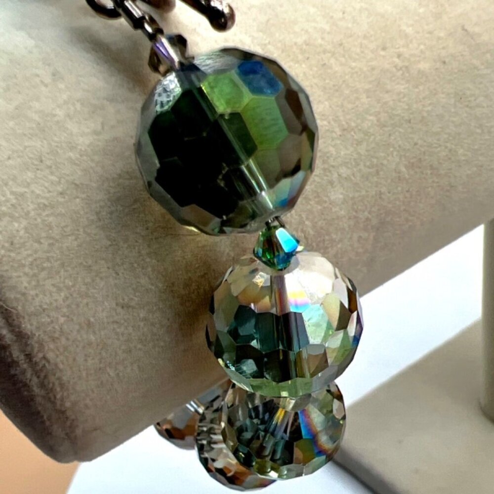 Vintage Aurora Borealis Crystal Beaded Bracelet.   B51 - Picture 5 of 10